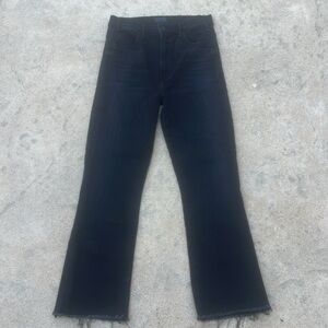 MOTHER The Hustler Ankle Fray Bootcut Black Jeans Women's Size 29